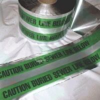 'Caution Buried Sewer Line Below' - Black/Green  