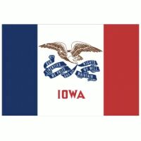 Iowa Flag with Pole Hem & Gold Fringes