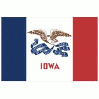 Iowa Flag with Pole Hem & Gold Fringes