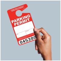 Large Thick Plastic Parking Permits with UV Varnish - Numbered