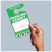 Large Thick Plastic Parking Permits with UV Varnish - Numbered