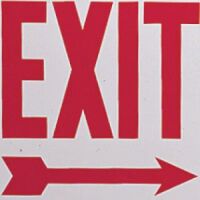Glow in the Dark, EXIT w/Right Pointing Arrow