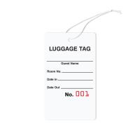 Bag Identification Tags, White Stock, Red Numbers
