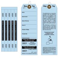 Superior Bag Claim Check Tags with 5 labels, Light Blue