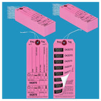 Pink Bag Identification Tags, Manifold Construction with 8 Labels