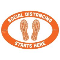 Social Distance Oval Decals
