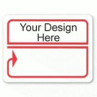 Thin Red Colored Border Arrow Label (JML-3)