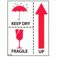 "KEEP DRY FRAGILE UP" Label  