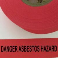 Danger Asbestos Hazard Tape, Fl. Red