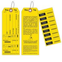 Yellow Bag Identification Tags, Manifold Construction with 8 Labels