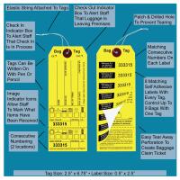 Yellow Bag Identification Tags, Manifold Construction with 8 Labels