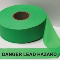Danger Lead Hazard Tape, Fl. Green 