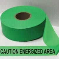 Caution Energized Area Tape, Fl. Green   