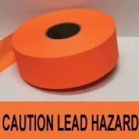 Caution Lead Hazard Tape, Fl. Orange 