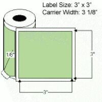 3" x 3" Thermal Transfer Labels on Rolls, Perfor 