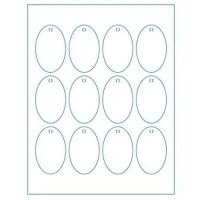 12 up, 1.75" x 2.75" Oval Tags on 8 1/2"x11" Sheet