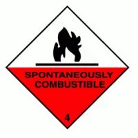 "SPONTANEOUSLY COMBUSTIBLE 4" - D.O.T. Label   