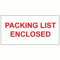 "Packing List Enclosed" Label 