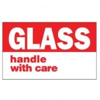 "GLASS HANDLE WITH CARE" Label   
