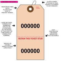 2 Part Manila Claim Check Tags