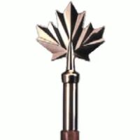 Maple Leaf Brass Plated Metal Ornament, flag Pole
