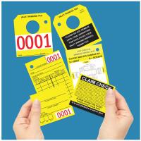 Yellow Parking Claim Tag with Reinforced Hole, 9 1/2\