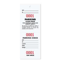 3 Part Parking & Claim Check Tags, White, 6 3/4\