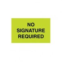 "NO SIGNATURE REQUIRED" Label 