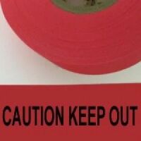 Caution Keep Out Tape, Fl. Red  
