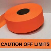 Caution Off Limits Tape, Fl. Orange