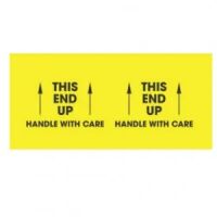 "THIS END UP HANDLE WITH CARE" Yellow Label 