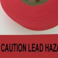 Caution Lead Hazard Tape, Fl. Red 
