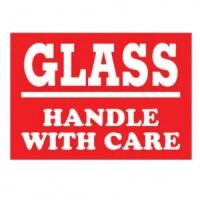 "GLASS HANDLE WITH CARE" Label 