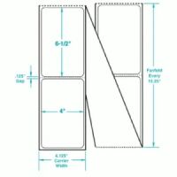 4" x 6.5" Thermal Transfer Labels Fanfolded 