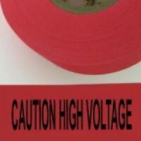 Caution High Voltage Tape, Fl. Red   