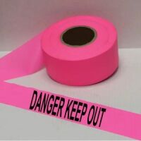 Danger Keep Out Tape, Fl. Pink   