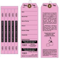 Superior Bag Claim Check Tags with 5 labels, Pink