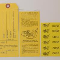 Bag Identification Tags, Manifold Construction with 6 Labels