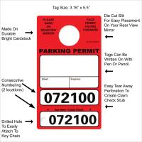 Paper Parking Permit Hang Tags - Available In Different Colors