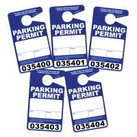 Large Thick Plastic Parking Permits with UV Varnish - Numbered