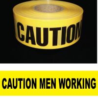Caution Men Working Barricade Tape