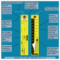 Yellow Bag Identification Tags, Manifold Construction with 12 Labels