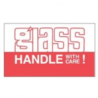 "GLASS HANDLE WITH CARE!" Label 
