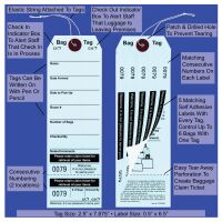 Superior Bag Claim Check Tags with 5 labels, Light Blue