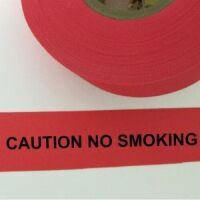 Caution No Smoking Tape, Fl. Red 