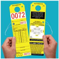 Yellow Valet Tags with Elastic String Attached, 9 1/2\