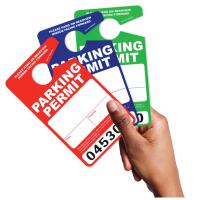 Large Thick Plastic Parking Permits with UV Varnish - Numbered