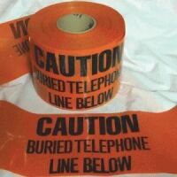 Caution Buried Telephone Line Below - Orange   