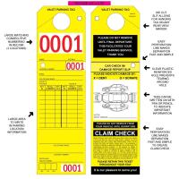 Yellow Parking Claim Tag with Reinforced Hole, 9 1/2\