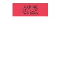 "Packing List Enclosed" Fluorescent Red Label 